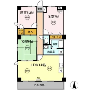 フィネス幸田 B棟【3階】の間取り