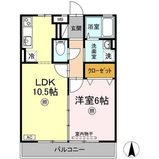 岡山県倉敷市水江【アパート】の間取り