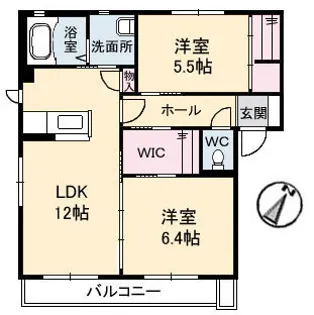 ブラン・ペーシュ【1階】の間取り