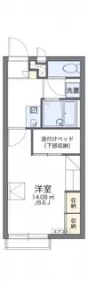 レオパレスNAGAMATI【2階】の間取り