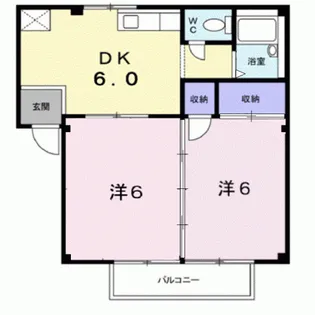 シティハイツ幸A【2階】の間取り