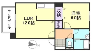 ミーテレーテ中島Ⅱ【203号室】の間取り