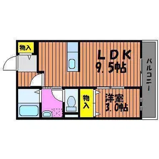 フラッツァ水江 A棟【2階】の間取り