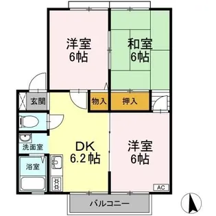 サンビレッジ児島 H棟【2階】の間取り