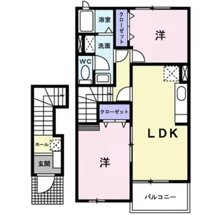 2LDKの間取り画像