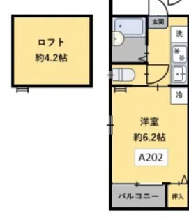 玉島長尾ハイツ A棟【2階】の間取り