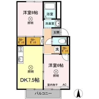 フローレスかおり B棟【2階】の間取り