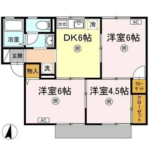 サンライズ光 C棟【1階】の間取り