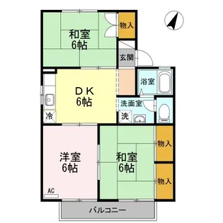 シーサイドハウスA棟【2階】の間取り