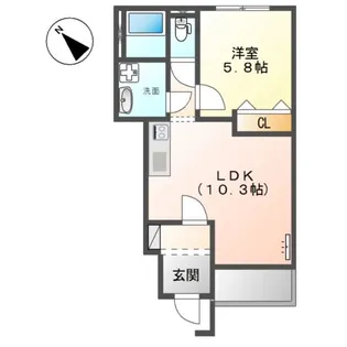カーサ・フェリーチェ香西【1階】の間取り