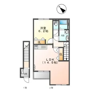 カーサ・フェリーチェ香西【2階】の間取り