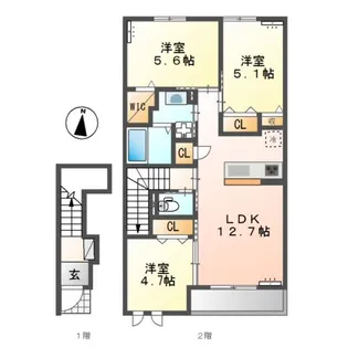 ヴァンテージ御幸【2階】の間取り