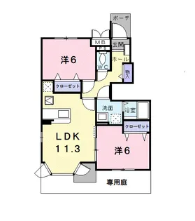 ヴァルトブリーゼ B【1階】の間取り