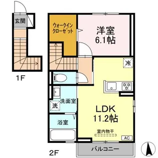 岡山県倉敷市大内【アパート】の間取り
