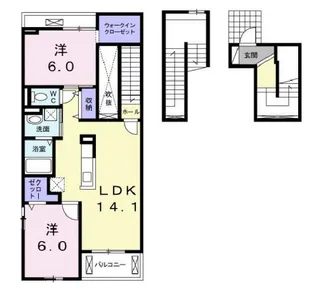 ミルキー ウェイ稲月【3階】の間取り