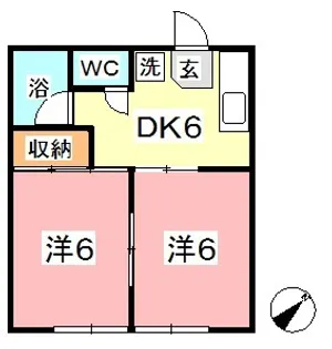 コーポ中沖 B棟【1階】の間取り