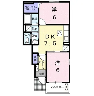 2DKの間取り画像