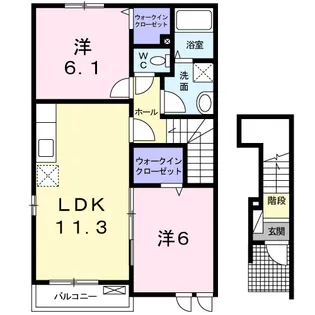カルモβ【2階】の間取り