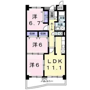 ジュンサンライト【3階】の間取り