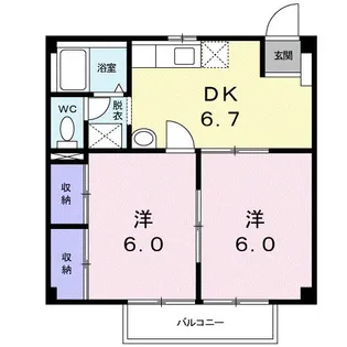 くらしきグリーンハイツ【1階】の間取り