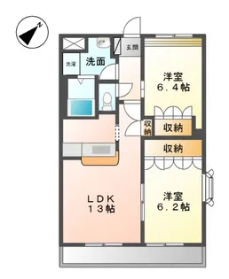 カーサ愛 2番館【2階】の間取り