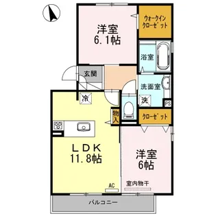 キャスバル A棟【3階】の間取り