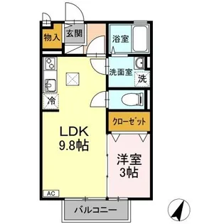 パーチュ オーラ A棟【1階】の間取り