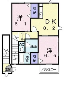 メゾングレース B【2階】の間取り