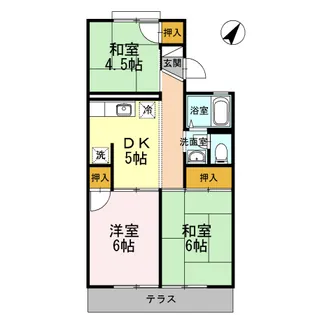 パレーシャル片山 1棟【102号室】の間取り