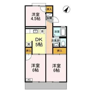 パレーシャル片山 1棟【102号室】の間取り