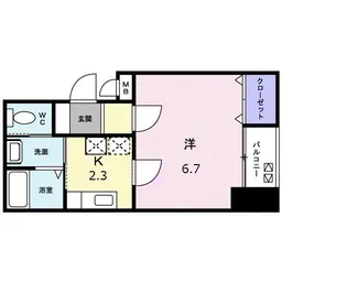 グレース栗林【6階】の間取り