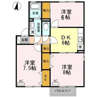 セジュールとし B棟【1階】の間取り