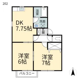 アルバ日吉【202 号室】の間取り