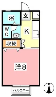 セゾン和気 B【103号室】の間取り