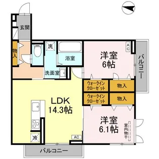ラフィーネ南蔵王【3階】の間取り