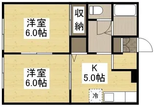 コーポクレアE【1階】の間取り