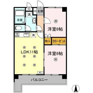 リバーサイド久米【303号室】の間取り