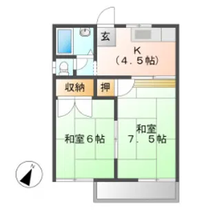 サンハイツワタナベ【202号室】の間取り