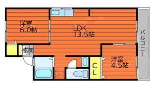 コーポ万寿東 A棟【201号室】の間取り