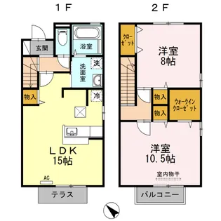 広島県福山市引野町3丁目【テラスハウス】の間取り