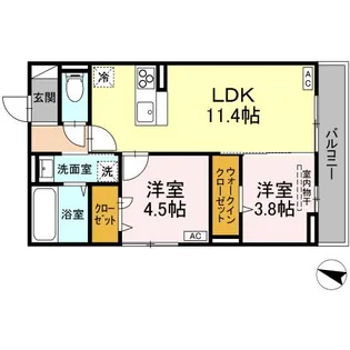 ラ・ヴィータ【305号室】の間取り