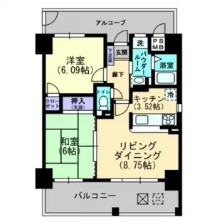 アルファステイツ入船町【4階】の間取り