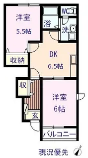 サンライズ新湯野【1階】の間取り