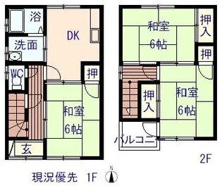寺敏アパート【102号室】の間取り