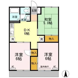 パレーシャル板谷 A棟【1階】の間取り