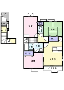 ヴァルトブリーゼ B【2階】の間取り