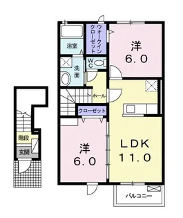 シャルマンジャンⅢC【2階】の間取り
