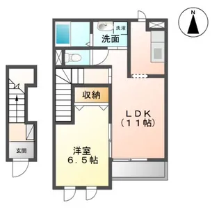 ハイブリッド高松Ⅱ【2階】の間取り