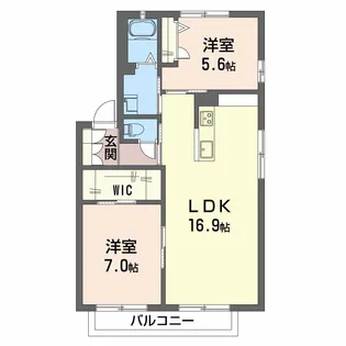 2LDKの間取り画像