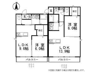 ウィステリアⅡ【2階】の間取り